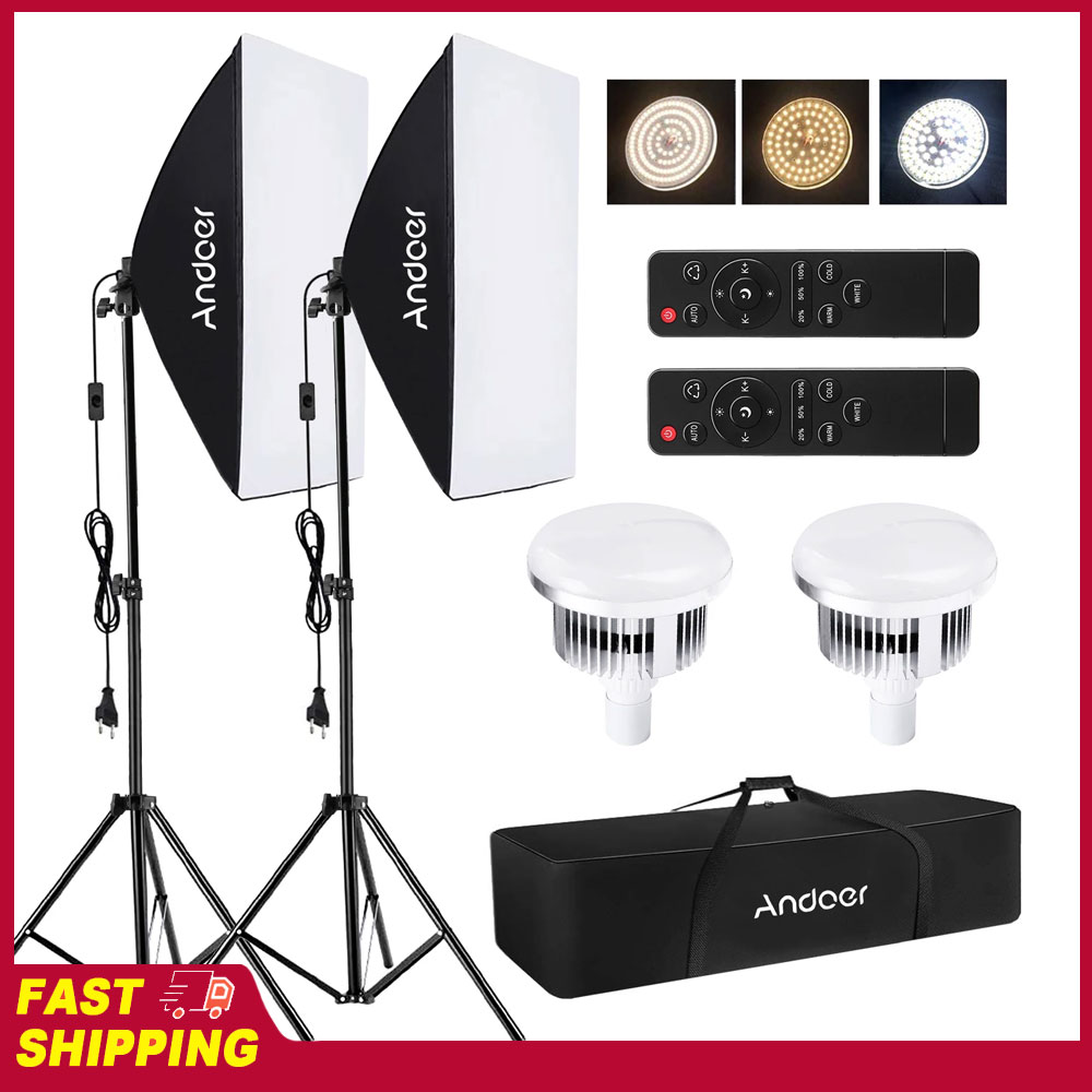 Photography Lighting Set - Set di Illuminazione Softbox Andoer per